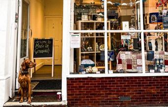 A lovely photo taken of Made in Greenwich at the front of the shop, showing many of the gifts they have to offer.