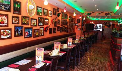 Inside El Mojitos Eltham, a stunning Mexican themed restaurant.