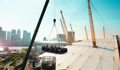 London in the Sky dining in action above The O2 arena.