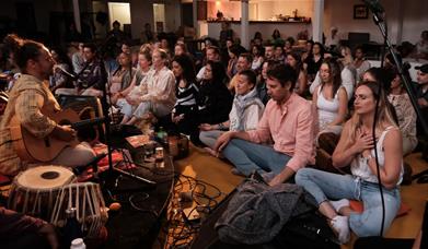 A live collaboration with Luzmira Zerpa and Antarma is taking place on the Peninsula at Firepit Art Gallery