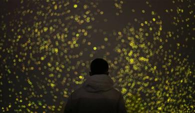 UK premiere of SPARK - Thousands of biodegradable light sparks will organically float through the air