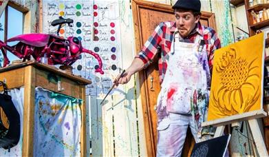 The Lost Colour is a colourful explosion of puppetry, music and comedy all on top of a van!