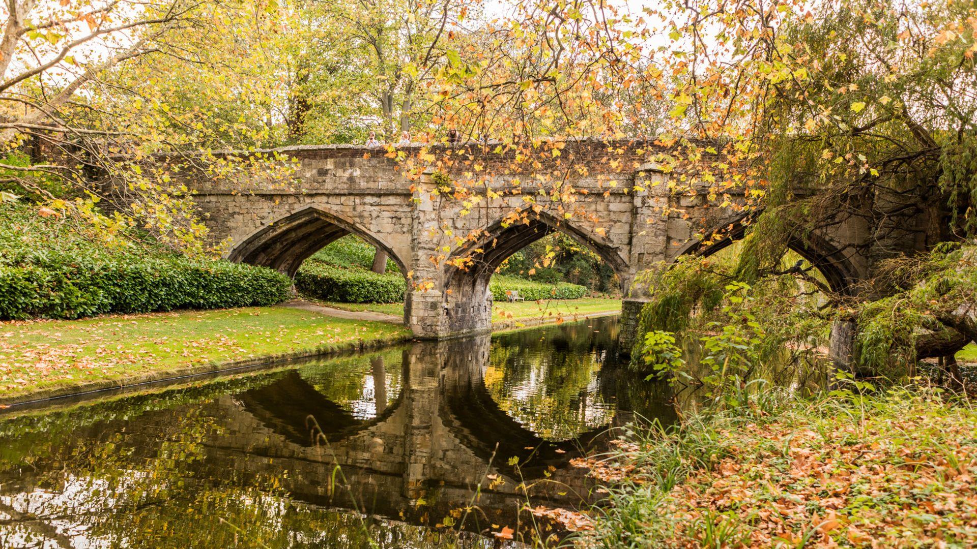 A beautiful bridge in autumn.
