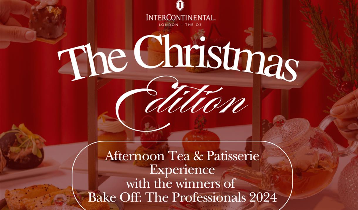 An indulgent spread of savouries and desserts at the InterContinental at the O2 in Greenwich.