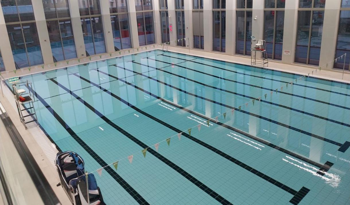 Image of the pool area at the Woolwich Waves Leisure Centre in Woolwich