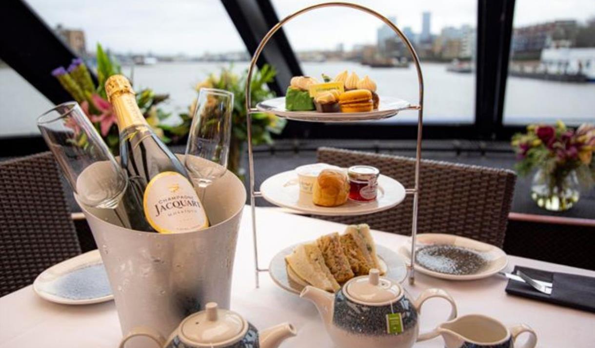 Enjoy a classic Afternoon Tea Cruise on the River Thames and indulge in a traditional London afternoon tea