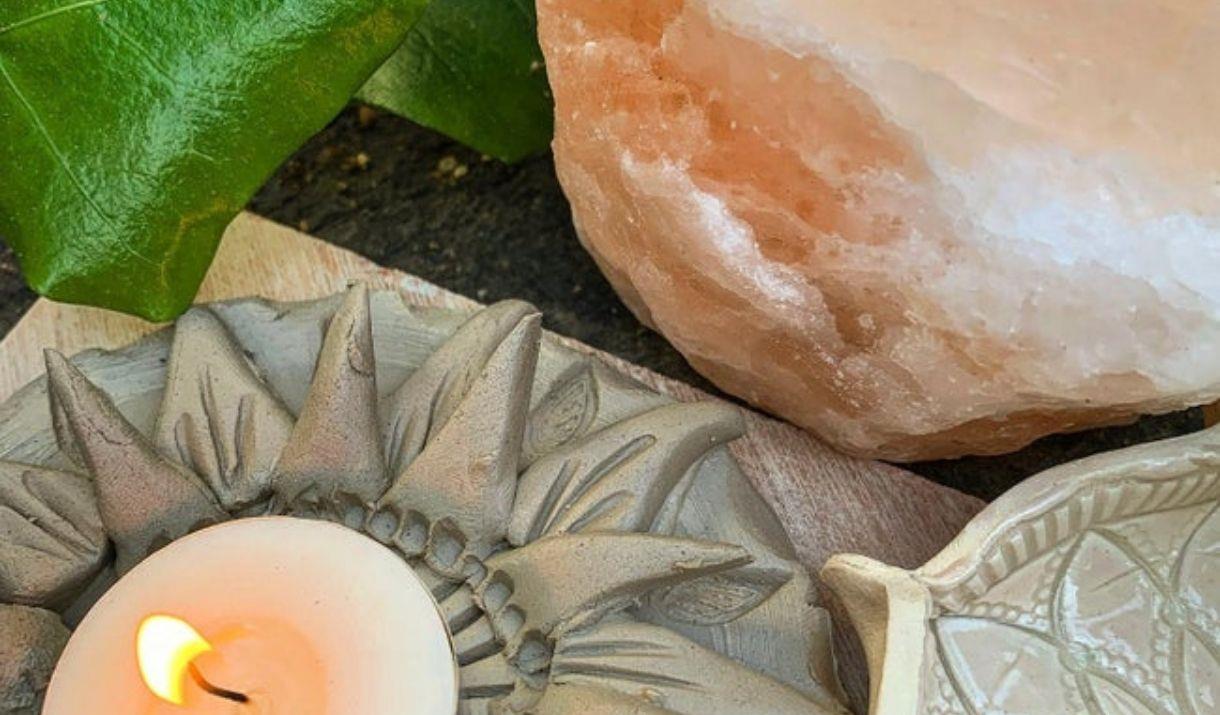 Make a pair of candle votives from studio clay and tools – a traditional element of meditation