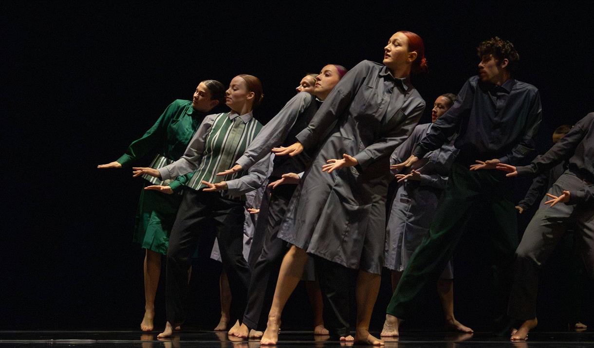 BA (Hons) Contemporary Dance students in their final year present dance performances developed from their work in the studio with professional choreog
