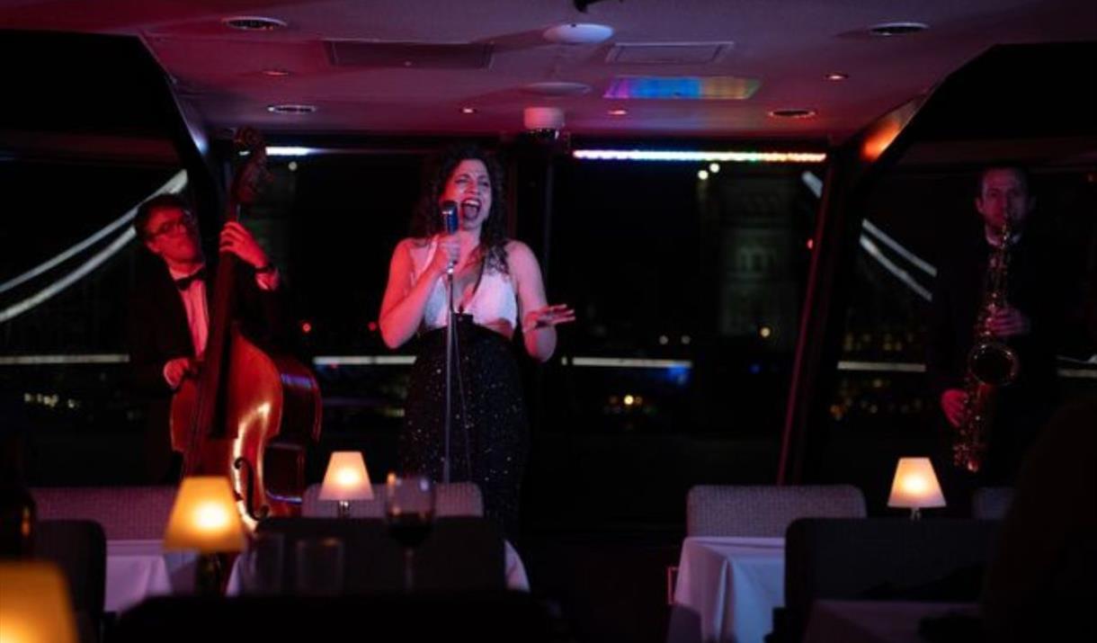 Experience the magic of City Cruises' London Jazz Dinner Cruise on the River Thames