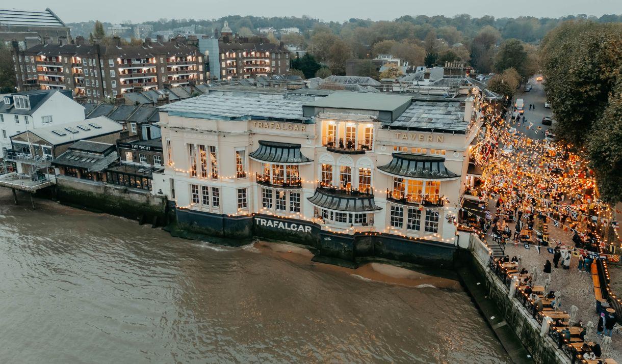 Ariel view of Trafalgar Tavern, Greenwich