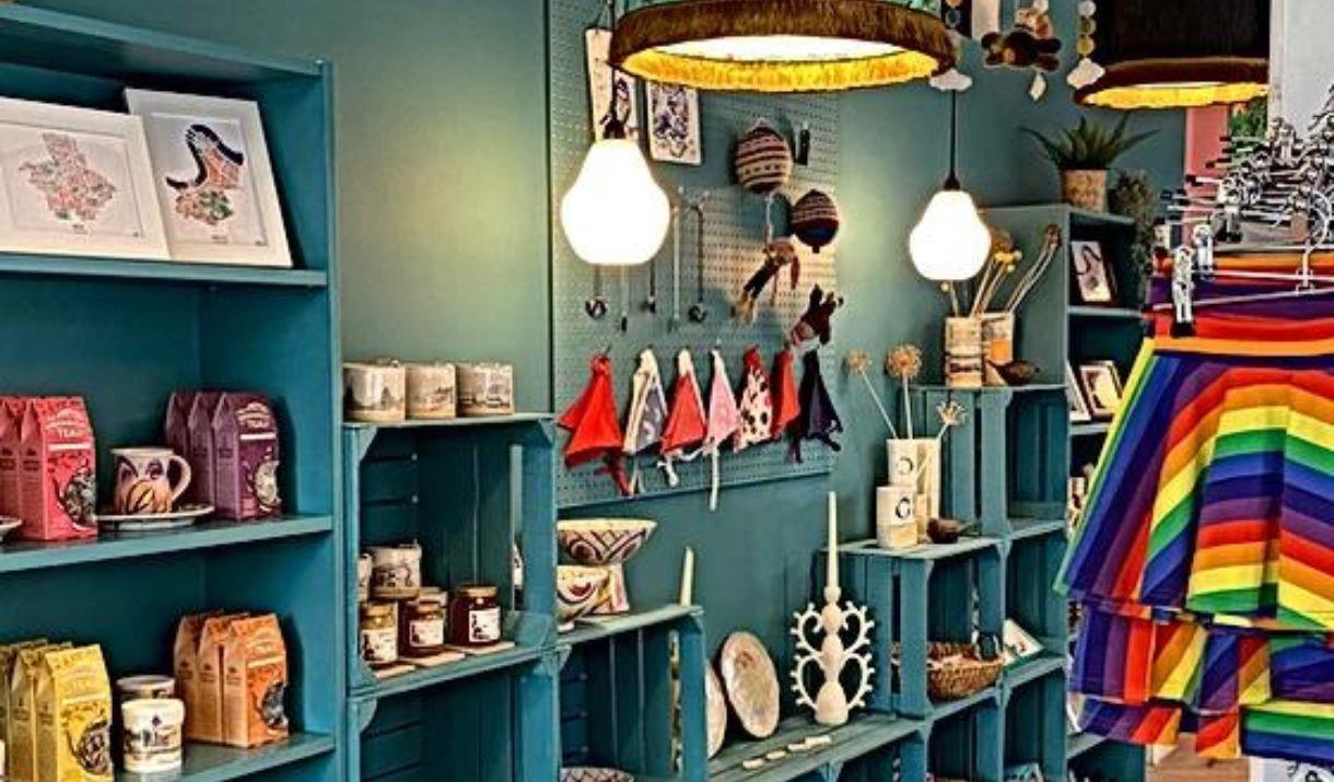 A lovely photo taken of Made in Greenwich shop inside, showing locally-made hand crafted gifts items
