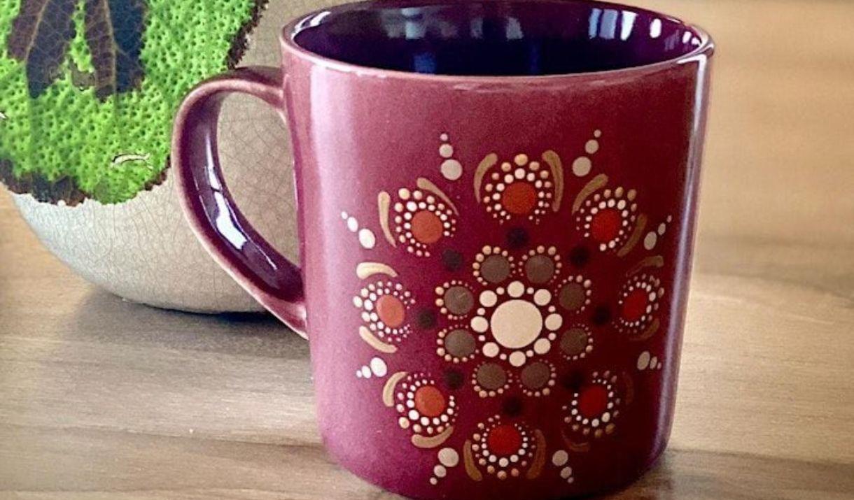 Experience the power of colour and learn how to paint a mandala on a mug
