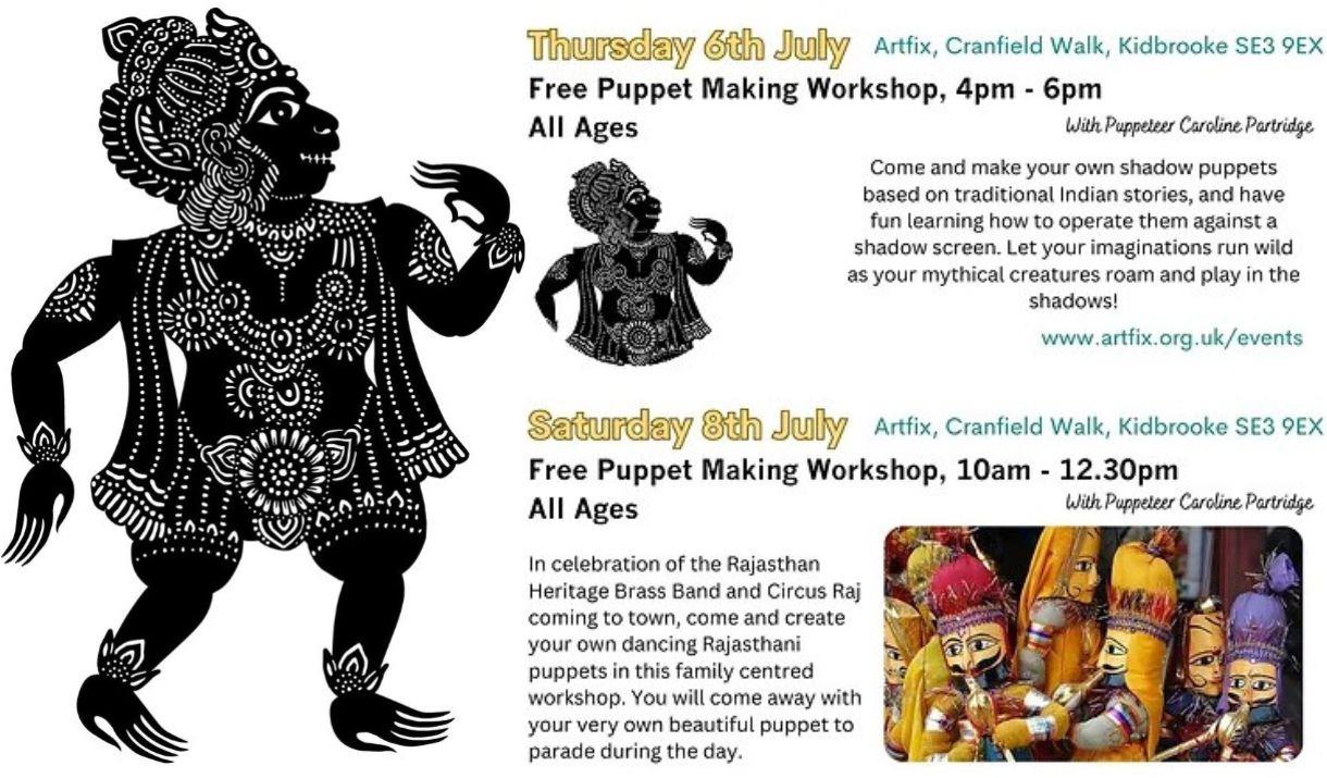 Come and make your own shadow puppets based on traditional Indian stories