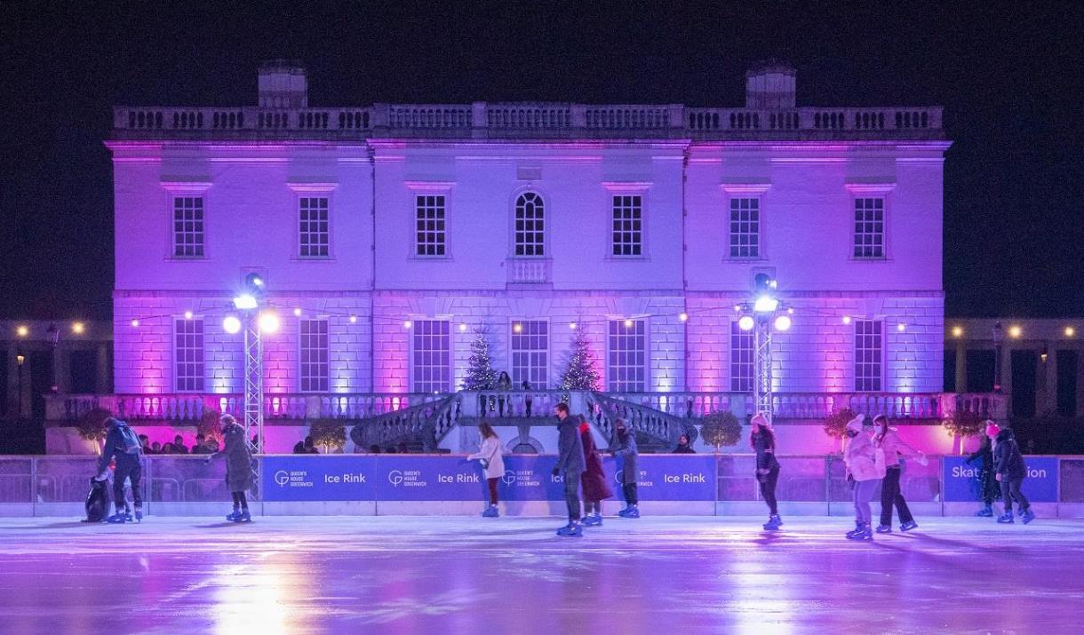 People skate in a relaxed environment at the Queen's House Ice Rink Relaxed Sessions
