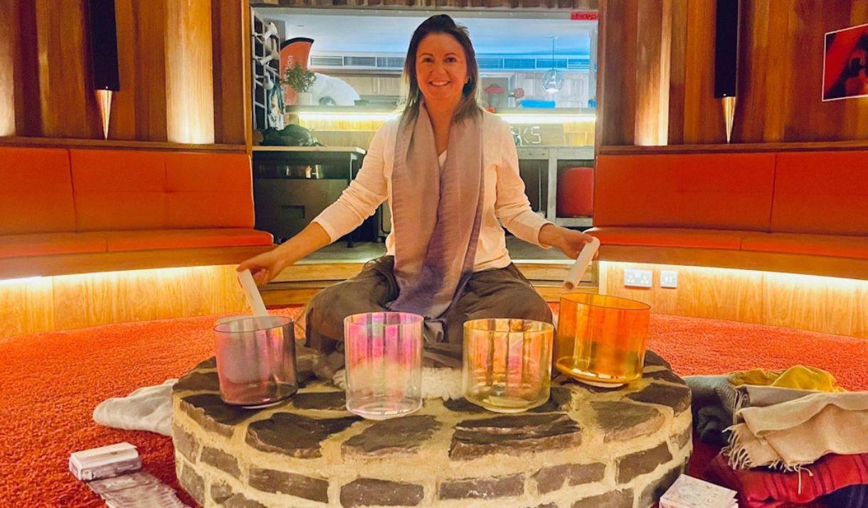 This sound bath with Cara offers a deep, restorative experience using alchemy crystal bowls
