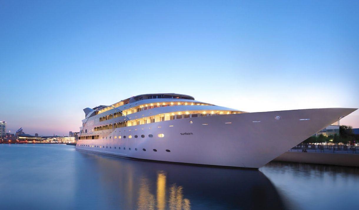 Sunborn London Yacht Hotel a floating super-yacht hotel docked in Royal Victoria Dock