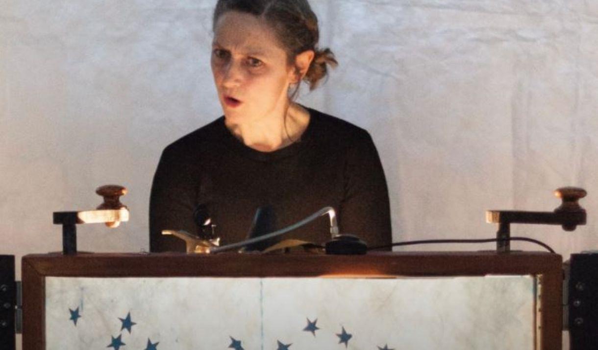 A luminous mix of storytelling and shadow puppetry told with a 'Crankie'