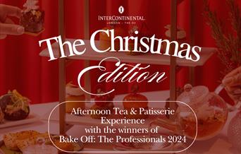 An indulgent spread of savouries and desserts at the InterContinental at the O2 in Greenwich.