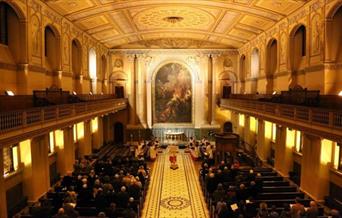 Live performance in the beautiful neoclassical interior of the Chapel of St Peter and St Paul at the Old Royal Naval College, Greenwich