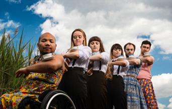 Six striking dancers collide in an uplifting dance riot set to an exclusive art rock soundtrack by Hannah Miller of Moulettes.