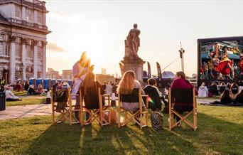 West Side Story screening at the Old Royal Naval College grounds on a sunny day