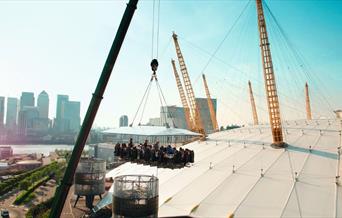 London in the Sky dining in action above The O2 arena.