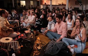 A live collaboration with Luzmira Zerpa and Antarma is taking place on the Peninsula at Firepit Art Gallery