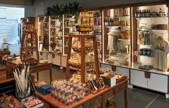 The National Maritime Museum gift shop in Greenwich. Showing an amazing variety of gifts spread out across the shop.