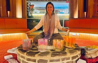 This sound bath with Cara offers a deep, restorative experience using alchemy crystal bowls