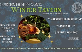 This year, you can experience a new festive Winter Tavern, inside the glorious wood-panelled charm of the beautiful Old Library inside Charlton House!