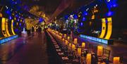 Long table setting in Dry Berth space at Cutty Sark