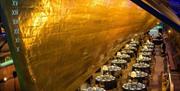 Banqueting round tables in Dry Berth space at Cutty Sark