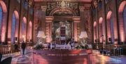 chairs and bar for reception in the Painted Hall