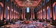 chairs and bar for reception in the Painted Hall