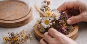 Design your own dried flower terrarium using our home-grown preserved blooms in a calm, beginner-friendly workshop
