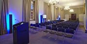 Chairs setup in theatre style in a meeting room in the University of Greenwich