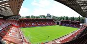 Looking down into Charlton Athletic ground, The Valley on a sunny day