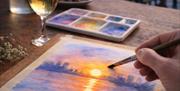 A relaxed riverside watercolour workshop with sunset inspiration