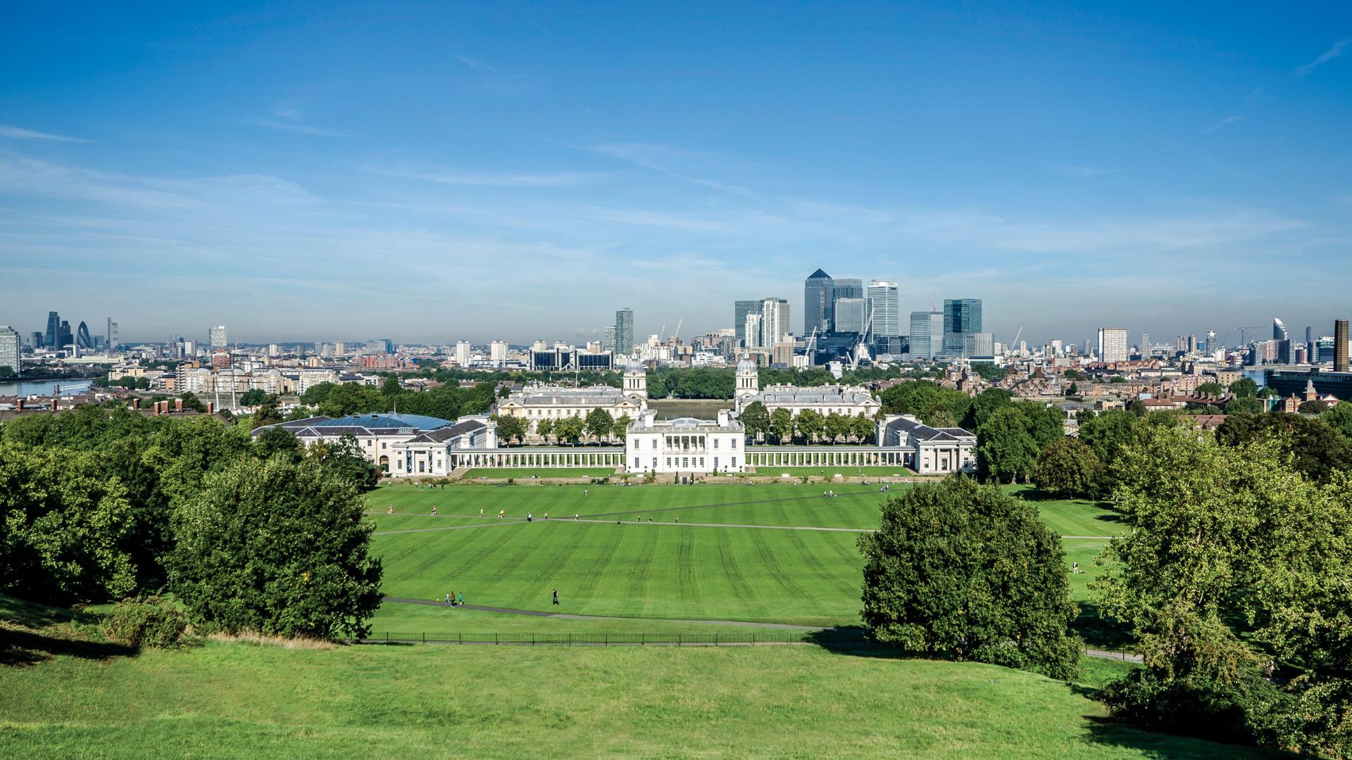 A view of Greenwich from the General Wolfe Statue in Greenwich Park.
