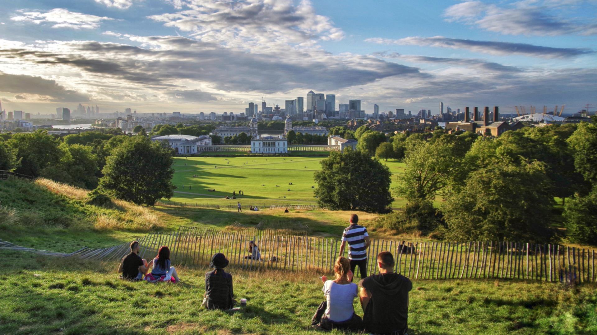 A view of Greenwich from the top of the hill in Greenwich Park.
