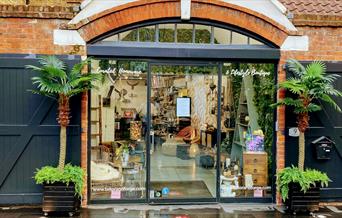 The front entrance of Tailor and Forge in Greenwich. Showing an amazing gift shop filled with a wide range of products.