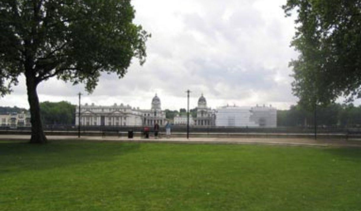 Image from Island Gardens overlooking the river Thames and Old Royal Naval College.