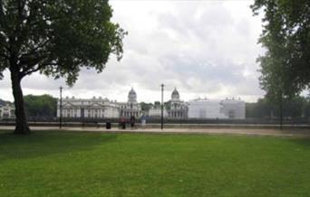 Image from Island Gardens overlooking the river Thames and Old Royal Naval College.