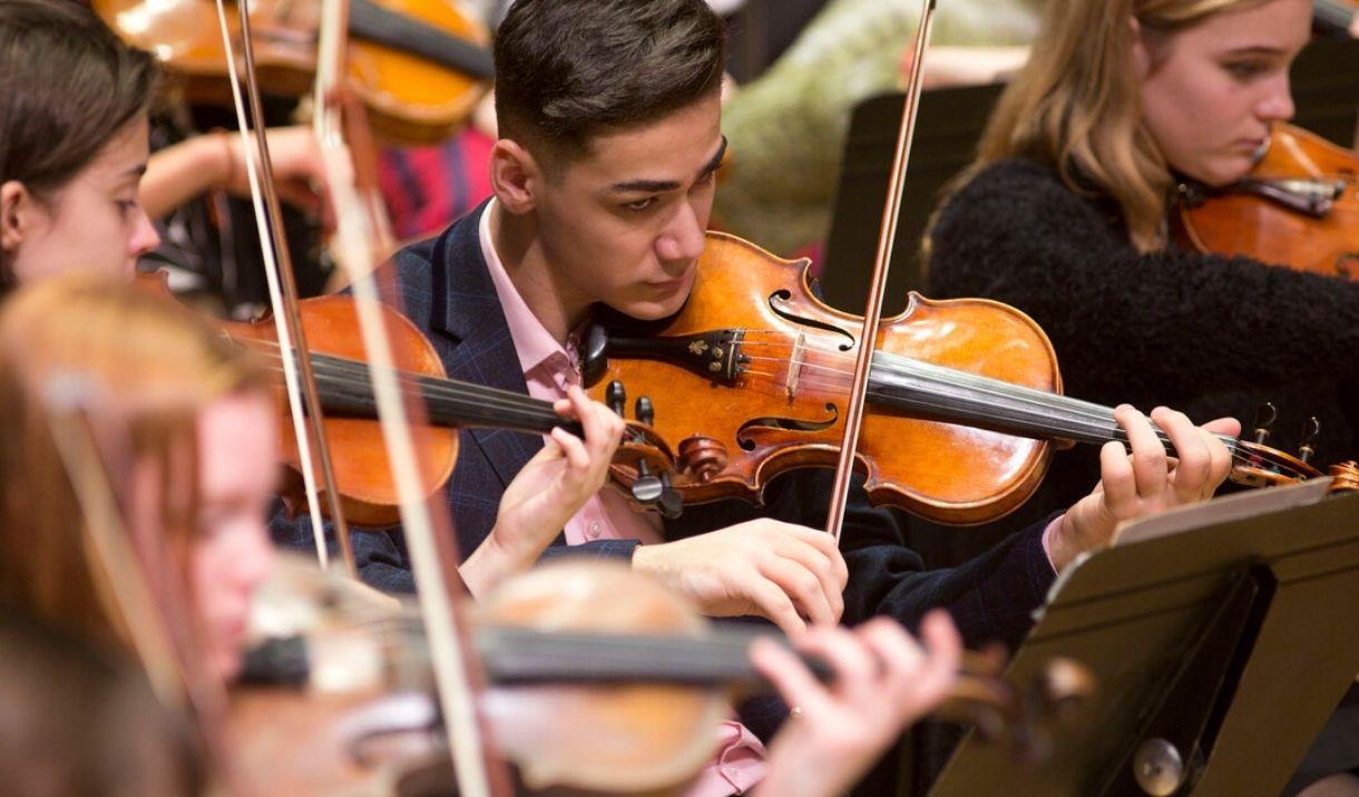 Students from Junior Trinity, the prestigious junior department of Trinity Laban Conservatoire of Music and Dance perform in Woolwich for the first ti