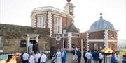 People stood in Meridian Courtyard at the Royal Observatory for an event