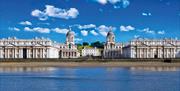 The view of the Old Royal Naval College from across the river Thames