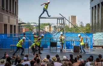 ON EDGE combines highly physical parkour and compelling theatre to tell a gripping story hidden in the shadows of the construction industry.