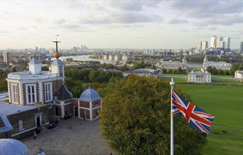 A view of Greenwich from above the Royal Observatory.