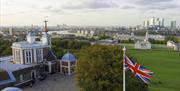 A view of Greenwich from above the Royal Observatory.