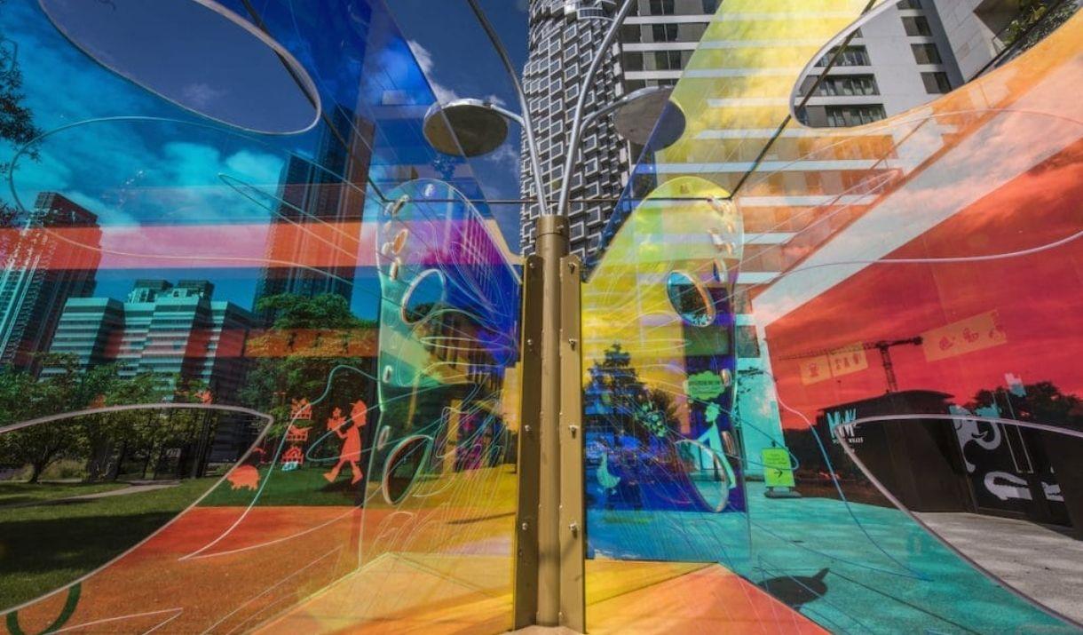A colourful exhibition celebrating natural light across the Canary Wharf estate